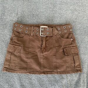 PacSun Belted Cargo Denim Mini Skirt